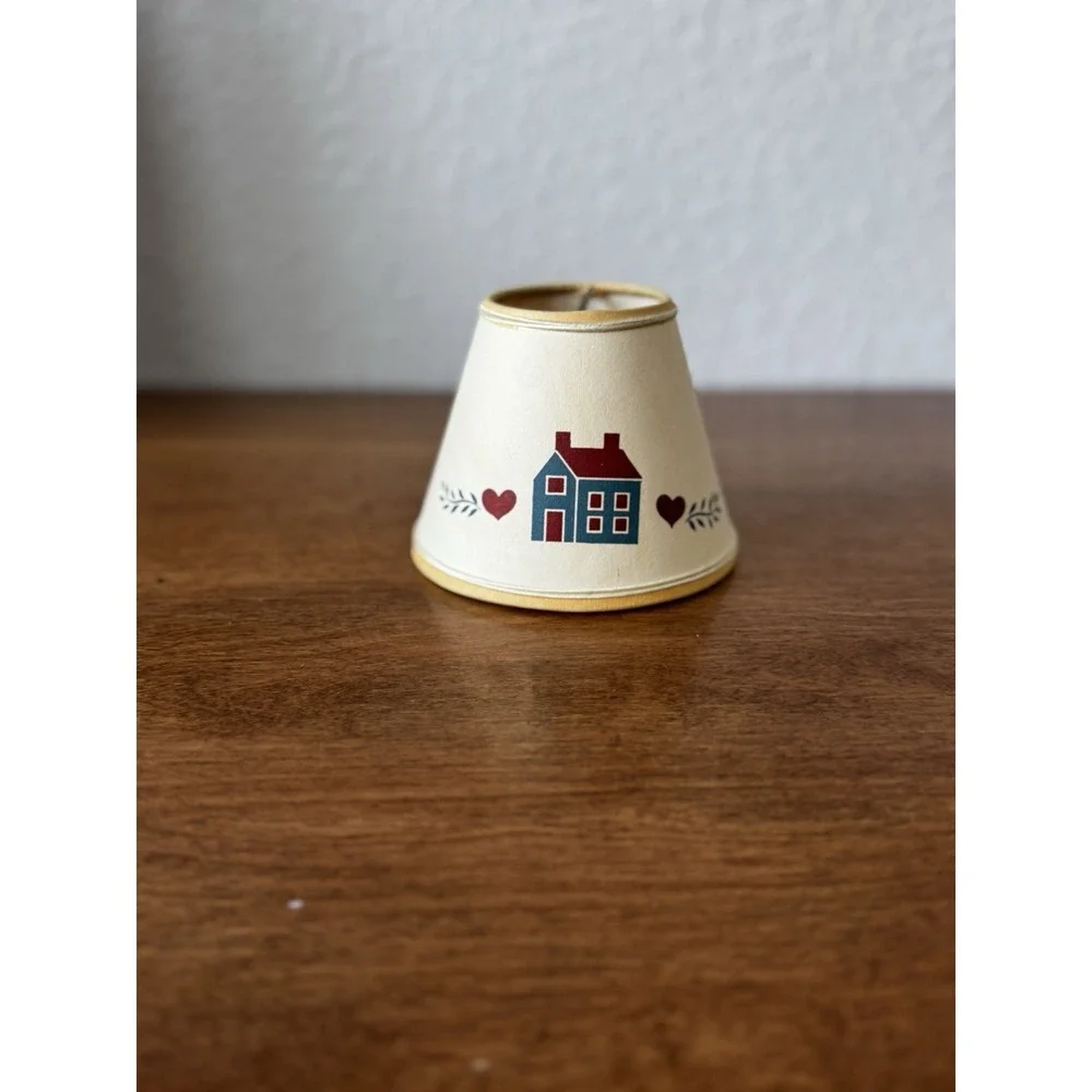 Vintage Lamp Shade Cottage Granny Core Country Farmhouse Folk Art Hearts House